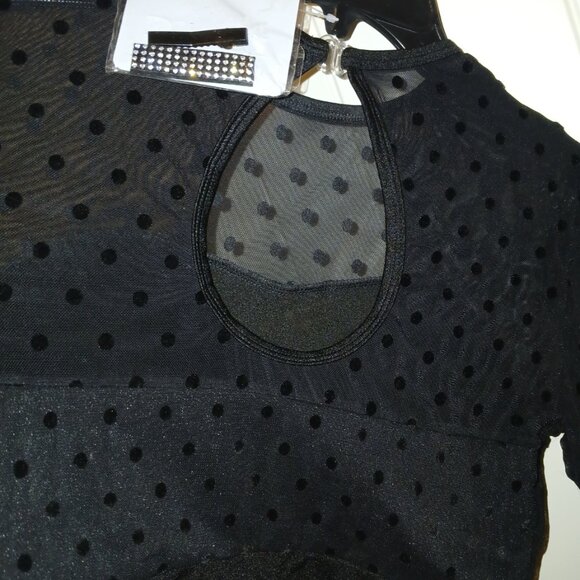 Curtain Call brand womens costume sheer mesh crop top blouse - Picture 4 of 4